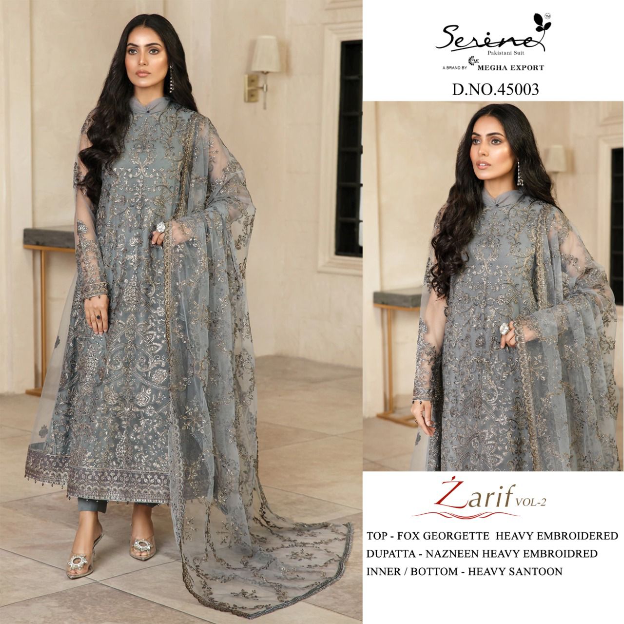 Serene Zarif 2 Heavy Festive Wear Georgette Embroidery Pakistani Salwar Kameez